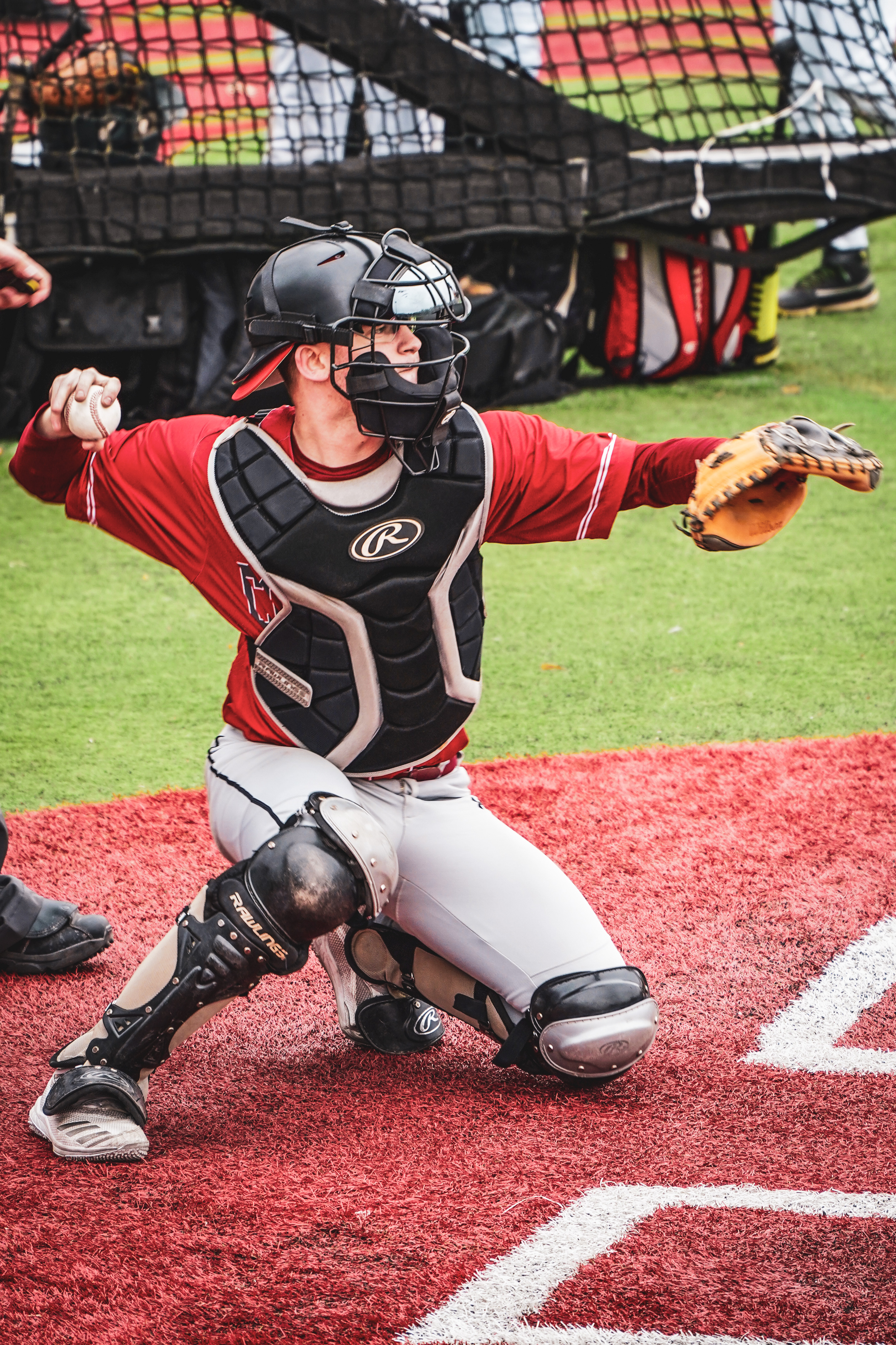 Will playing catcher for the WSU club baseball team